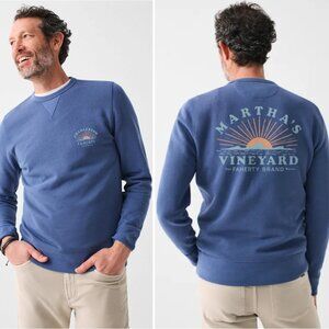 Faherty Martha’s Vineyard Graphic Terry Crewneck Sweatshirt L NWT